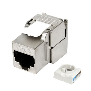 Coupleur en ligne STP blindé, connecteur réseau modulaire 180 degrés FTP RJ45 Cat8 en alliage de zinc, Keystone Jack sans outil - Product Image 1