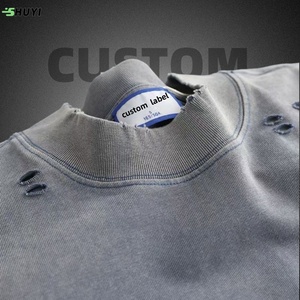 <span class=keywords><strong>T</strong></span>-<span class=keywords><strong>shirt</strong></span> Vintage da <span class=keywords><strong>Uomo</strong></span> Personalizzata con Lavaggio Acido, Girocollo <span class=keywords><strong>a</strong></span> <span class=keywords><strong>Costine</strong></span>, Tessuto Pesante Invecchiato 100% Cotone - Product Image 2