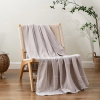 Couverture d'hiver en mousseline de coton tissée certifiée OEKO-TEX, 2 couches, 200x280cm, personnalisable, douce, pour lit et canapé