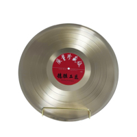 Disque vinyle personnalisé de 12 pouces, 180 grammes, couleur or clair, simple face, sans étiquette centrale, pour la décoration, pressage de disques vinyles