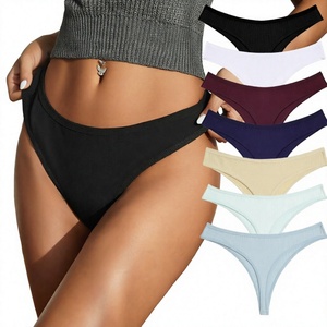 Culottes string côtelées en coton pour femme, taille basse, respirantes, extensibles, confort quotidien, sous-vêtements basiques - Product Image 3