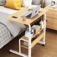 Table élévatrice mobile en bois, simple, moderne, réglable, à hauteur latérale Table d'ordinateur pliable pour ordinateur portable Bureau d'étude pour étudiants