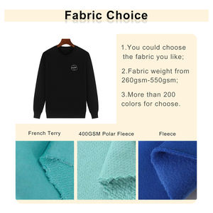 Pull décontracté côtelé OEM personnalisé 280 g/m² en éponge française unisexe couleur unie Baggy basique sweat 100% coton pour l'automne - Product Image 2