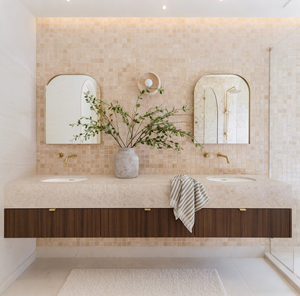 Mueble de Baño Flotante Moderno Vermonhouzz con Encimera de Madera de Roble Integrada <span class=keywords><strong>para</strong></span> 4-6 Personas ㎡   <span class=keywords><strong>Muebles</strong></span> de Baño de Alta Gama <span class=keywords><strong>para</strong></span> Uso Comercial - Product Image 2