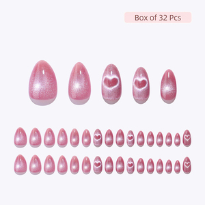 <span class=keywords><strong>Faux</strong></span> ongles à presser personnalisés, rose amour, effet œil de chat, pour la Saint-Valentin, avec logo de marque privée, emballage détachable - Product Image 5