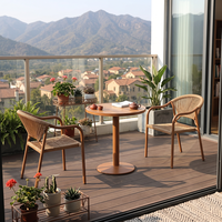 Ensemble bistrot d'extérieur Meiqi moderne 3 pièces, table résistante aux intempéries et chaises confortables pour jardin, balcon, cour