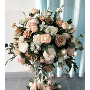 Customization Artificial Flower Ball Table Centerpieces Autumn Color Peony Olive Mixed Arrangement Wedding Event Decorations - Product Image 2