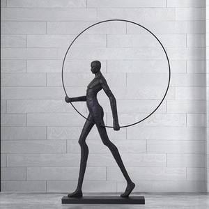 Nghệ Thuật Hiện Đại nhựa màu đen dẫn đèn sàn điêu khắc cho khách sạn và phòng khách trang trí - Product Image 4