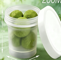 Conteneur en plastique PP blanc givré de qualité alimentaire de 200 ml avec couvercle à vis pour crème glacée, gâteau, dessert