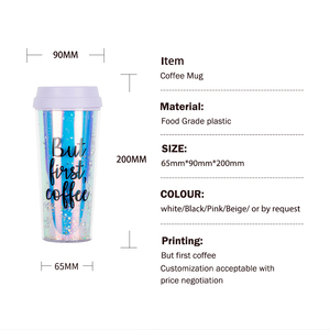 Vasos de plástico únicos impresos personalizados, logotipo personalizado, taza de viaje de café <span class=keywords><strong>con</strong></span> purpurina mágica transparente reutilizable <span class=keywords><strong>con</strong></span> etiqueta privada - Product Image 4