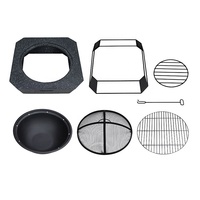 Excellent Design Bois Brûlant Extérieur Jardin Patio Arrière-Cour Bol À Feu Avec Grill Et Couverture En Maille Table Top Fire Pit Bowl Marbre