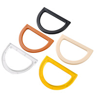 Poignées en résine en forme de D pour sacs en plastique – Accessoires écologiques transparents jaunes, oranges, noirs, blancs