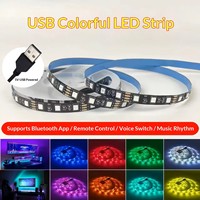 Bande LED USB en gros RGB 5050, contrôlée par application Bluetooth, 16 millions de couleurs, étanche, sans scintillement, découpable, rétroéclairage TV