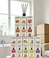 Diffuseur de parfum d'ambiance de luxe pour voiture en verre écologique 120 ml, sans flamme, à bâtonnets, aux huiles essentielles, parfum longue durée