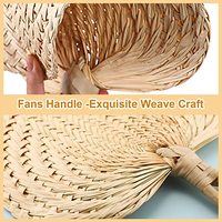 Éventails à main en paille faits à la main, éventail en feuilles de palmier tissé à la main, style chinois, refroidissement estival, anti-moustiques, éventail en paille fait à la main, mariage