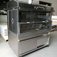 Grill à poulet au charbon de bois de grande capacité pour restaurant commercial avec portes en verre
