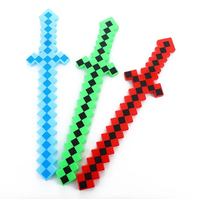 Foam Weapons World Diamond Sword Blue Sword Model Hand Animation Toy Mosaic Sword Christmas Present