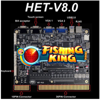 Carte de jeu PCB HET Fishing King Skill Game pour machine d'arcade de jeu de compétences, simple ou double joueur, à monnayeur, version espagnole