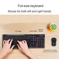 Logitech MK270 USB teclado inalámbrico ratón Combo 3D estilo mano derecha LED Office Essentials Windows Multimedia teclas de acceso directo