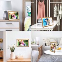 Cadre photo numérique WiFi Frameo 10 pouces, cadre en bois, cadre photo intelligent pour partage tactile, anniversaire familial, 1280*800IPS