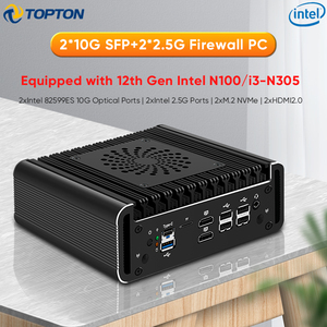 Firewall PC Mini InteI 3 N355 N305 2x10G SFP + 2xi226-V 2.5G N150 N100 Routing lembut 2xNVMe DDR5 MiniPC NAS <span class=keywords><strong>Server</strong></span> Proxmox - Product Image 5