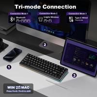Clavier mécanique sans fil YUNZII AL65 65% 67 touches, trois modes, 2.4G USB C, échange à chaud, rétroéclairage RVB, aluminium CNC, PBT