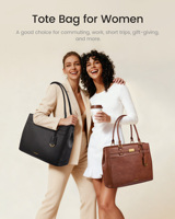 LOVEVOOK Large Shoulder Handbag Purse Gifts for Women 15.6 Inch PU Leather Computer Bags Waterproof Business Office Work Bag