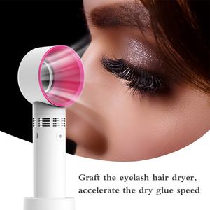 Pinky leem Custom <b>Portable</b> Eyelash Extensions Mini USB <b>Air</b> <b>Conditioning</b> Blower Lash Electric Fan Hand Held Eyelash Fan Dryer - Product Image 2