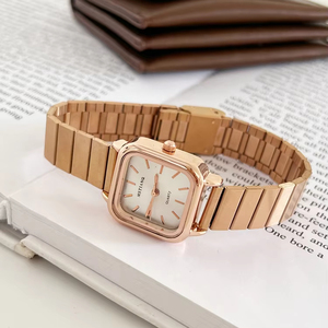 Ladies' Luxury Quartz <strong>Watches</strong>, Steel Dials, and square Bamboo <strong>Watches</strong>, Simple and Compact Women's <strong>Watch</strong> - Product Image 1