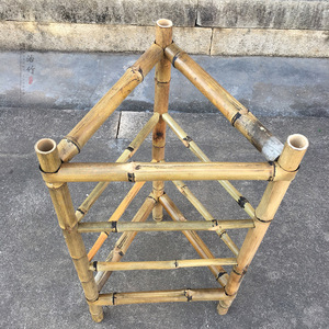 Bamboo Vegetable Rack 4 Tier Round Shelf Asian Style Rustic Design For Hot Pot Serving - Product Image 4