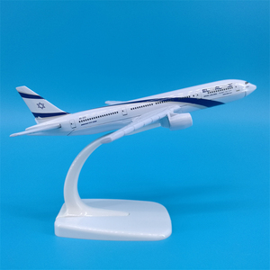 โรงงานขายส่งโมเดลเครื่องบินอัลลอยด์จำลองเหมือนจริง ขนาด 16 ซม. ของสายการบินอิสราเอล โบอิ้ง <span class=keywords><strong>B777</strong></span> สเกล 1/<span class=keywords><strong>400</strong></span> สำหรับตกแต่งโต๊ะทำงาน - Product Image 4