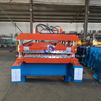 Máquina de fabricación de rollos de metal para techo, hoja corrugada trapezoidal, máquina de fabricación de tres capas