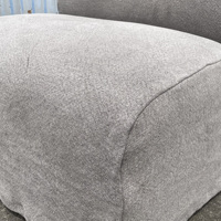 Fauteuil d'appoint moderne à dossier incurvé - Tissu doux, structure en bois massif pour hôtel, salon, chambre, salle à manger, extérieur, salle de sport, villa, parc