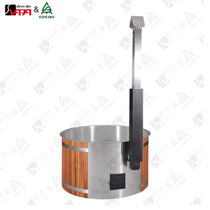 Sauna <span class=keywords><strong>de</strong></span> Leña <span class=keywords><strong>Redonda</strong></span> Vapasauna, Bañera <span class=keywords><strong>de</strong></span> Hidromasaje <span class=keywords><strong>de</strong></span> Cedro Rojo, Chimenea Exterior, Diseño Moderno, Uso en Hoteles al Aire Libre, Fácil Montaje, 1 Año <span class=keywords><strong>de</strong></span> Garantía - Product Image 2