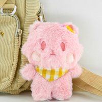 Vente en gros de pendentifs en peluche de dessin animé, animaux en peluche personnalisés, porte-clés, breloques de sac avec logo brodé, commande en gros
