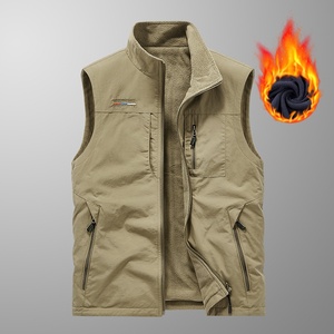 Chaleco Casual de Hombre para Otoño/Invierno, Forrado de Doble Cara con Forro Polar, Talla Grande, Cuello Alto, Cierre de Cremallera, Color Sólido, Modelo <span class=keywords><strong>1906</strong></span> - Product Image 1
