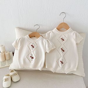 Mono de Verano para Bebé Niñ<span class=keywords><strong>a</strong></span>, Estilo Europeo Americano, Tejido <span class=keywords><strong>a</strong></span> Mano con Hilo de Algodón, Informal, de Moda, Top <span class=keywords><strong>Chaleco</strong></span> - Product Image 5