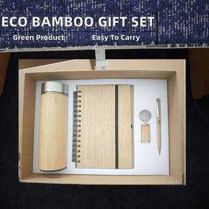 Premium Bamboo <b>Notebook</b> Gift Box <b>Set</b> Customizable Logo for Holiday Welcome Gifts - Product Image 2