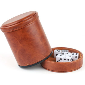 Nouveauté, Meilleure Vente : Gobelet à Dés Rond en Cuir Fait Main de Haute Qualité, Taille et Logo Personnalisables, Jeux de Société, Lot de 4 Pièces, Pour Adultes - Product Image 1