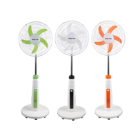 Ventilateur de sol solaire rechargeable 18 pouces, 14400 mAh, portable, avec 12 vitesses, lumière nocturne et sortie Type-C