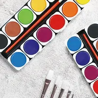 Aucouro Hotsale Eco-friendly pennello luminoso 6 colori stile giapponese pigmenti acquerelli