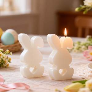 <span class=keywords><strong>Moule</strong></span> en silicone pour bougie en résine époxy, <span class=keywords><strong>forme</strong></span> de cœur de lapin mignon pour Pâques, <span class=keywords><strong>moule</strong></span> en plâtre pour aromathérapie, fabrication artisanale - Product Image 5