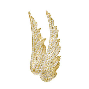 MUYU Feather Wing Brooch Silver Gold Zinc Alloy Women's Party Lapel Pin Fashion Accessory - Product Image 5