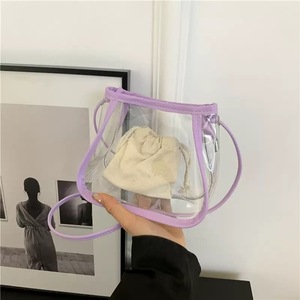 <span class=keywords><strong>Sac</strong></span> à bandoulière transparent en PVC brillant pour adolescentes, pochette mignonne, approuvé pour les stades, concerts, événements sportifs et festivals, avec fermeture éclair et une seule sangle - Product Image 1