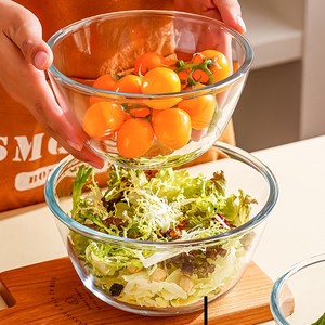 Ciotola in <span class=keywords><strong>Vetro</strong></span> Trasparente Grande e Liscia per Casa e Caffè, Ideale per Frutta, Insalata, Uso Quotidiano e Decorazione Tavola - Product Image 6