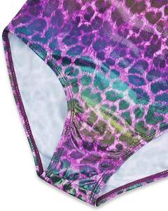 Лидер продаж, трико для художественной гимнастики с леопардовым принтом и шорты из спандекса с цветочным принтом для балета и соревнований - Product Image 4