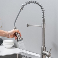 Robinet de cuisine multifonctionnel de haute qualité, design classique moderne, en acier inoxydable, flexible, à montage sur plan.