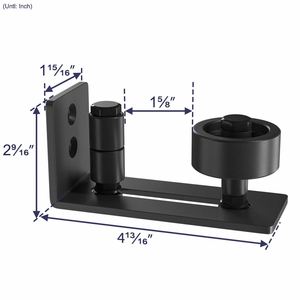8 Setup Options Black Barn Door <b>Floor</b> Guide Wall-Mounted Adjustable Stay <b>Roller</b> Flush Design Curtain Poles Tracks Accessories - Product Image 2