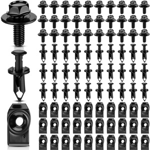 Universal Plastic <b>Clips</b> For Engine Inner Cover Splash Guard Plate Bolts Bumper Car Repair 45PCS Black - Product Image 1