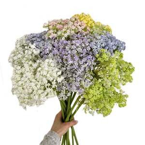 Bouquet de fleurs artificielles en dentelle, longues tiges en plastique, haute simulation, articles décoratifs pour mariage - Product Image 5